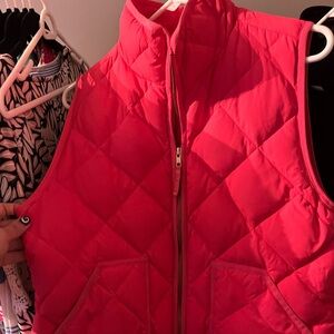 EUC J Crew Mercantile Pink Puffer Vest Medium